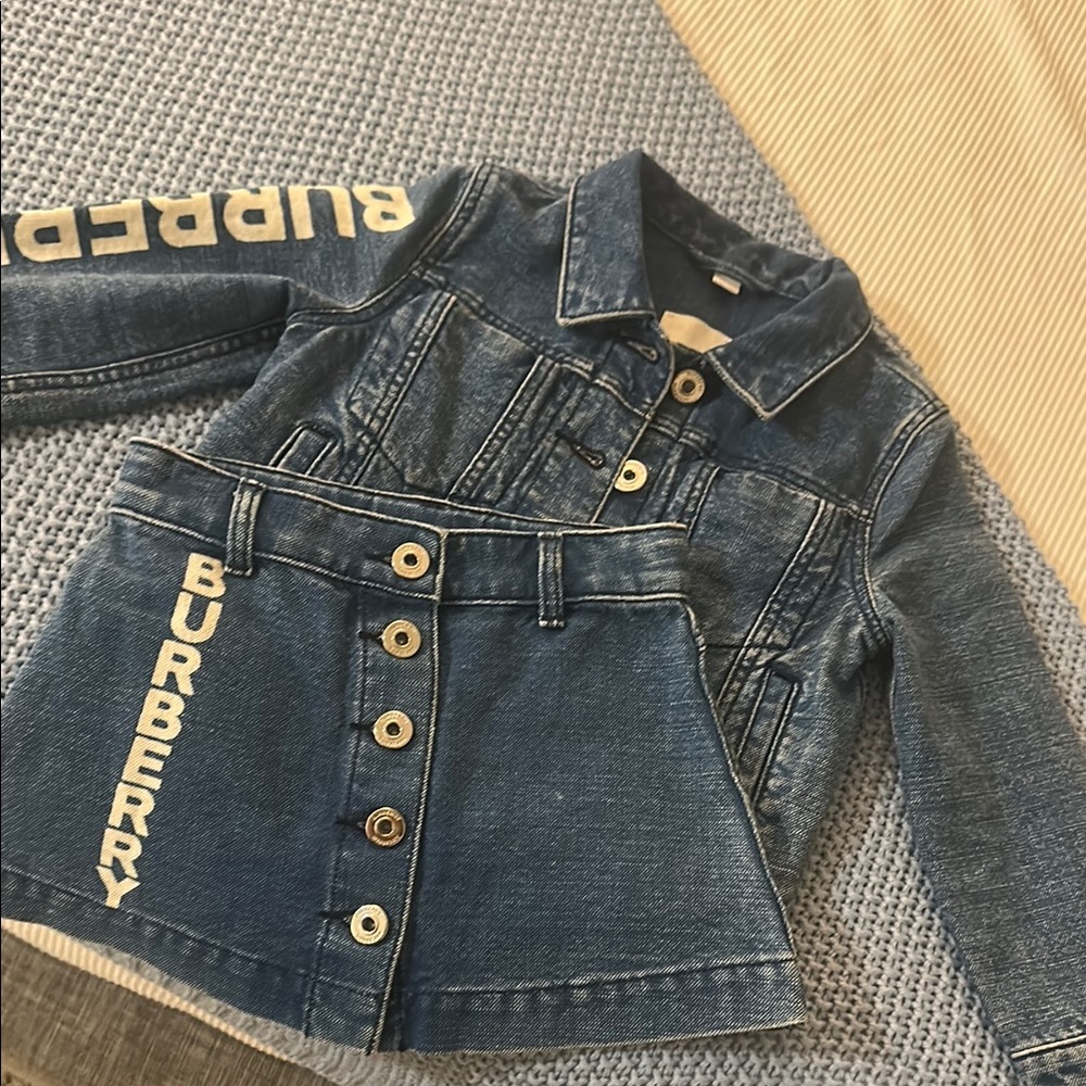 Burberry Kids Blue Denim Jacket